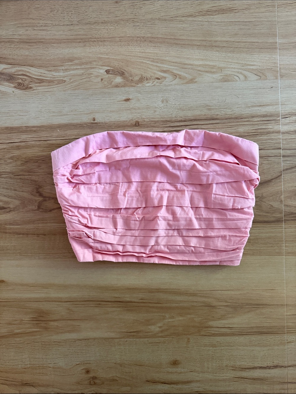 Pink Strapless Ruffled Crop Top - Picture 1 of 3